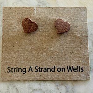 Rose Gold Heart Stud Earrings